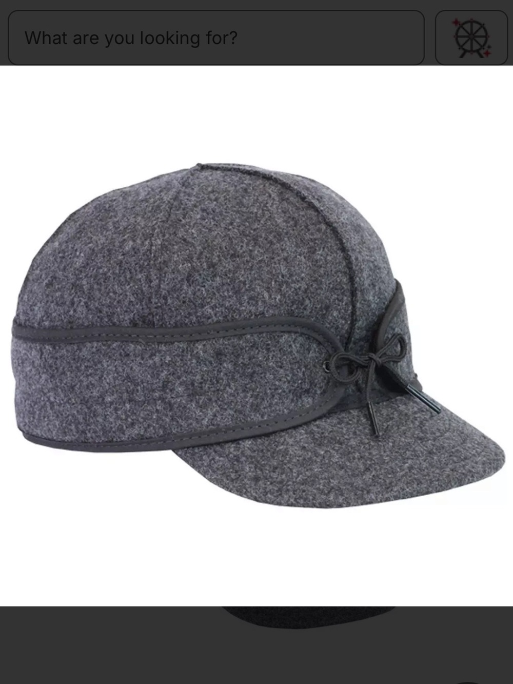 NWOT Men's Stormy Kromer The Mackinaw Fitted Cap charcoal wool 7 3/4 original